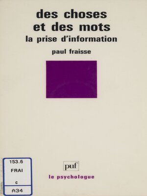 cover image of Des choses et des mots